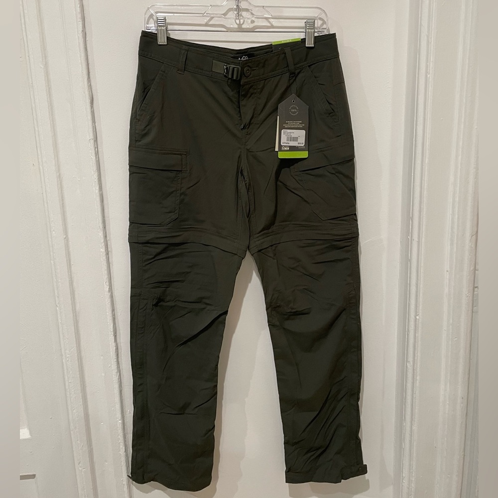 REI Women’s Convertible Hiking Pants. Size 6S. Green.